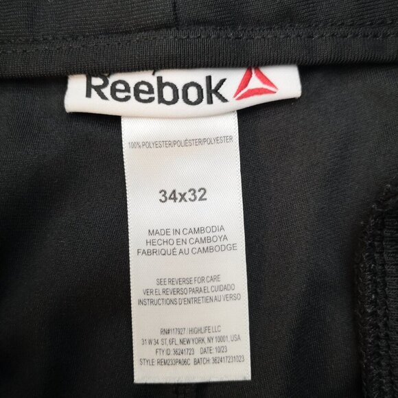 Reebok Men's Size 34/32 Zipper & Button Closure Black Pants - Picture 4 of 11